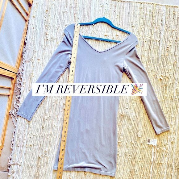 Reversible V or U collar.33” Stretchy Bodycon Form Fit/Layerable/Sexy/Versatile - Picture 1 of 6